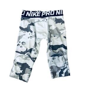 Nike Pro Training Leggings Kids Youth XS Extra Small Dri Fit Camo Gray White